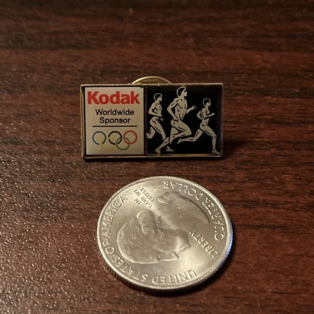 Vintage Kodak Worldwide Sponsor Athens Greece Olympics Lapel Hat Pin